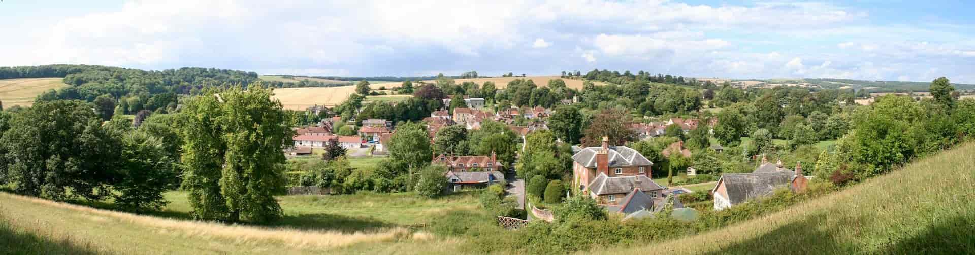 View of Hambledon, Hampshire, UK, from Speltham Hill. Photo: Nick Powell