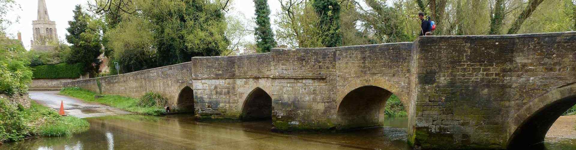 Bridge, ford and river in Geddington. Photo: Richard Humphrey