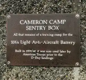 The small sentry box marks one of many places in England where troops were trained during the Second World War