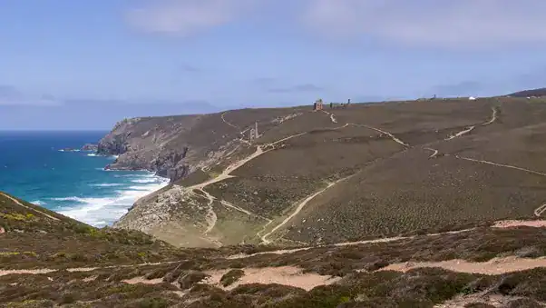 The view from Chapel Porth toward St Agnes