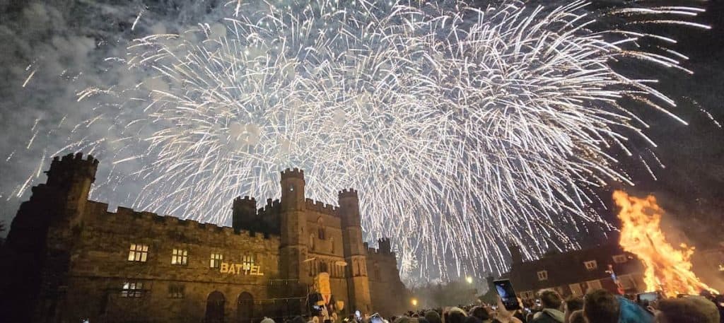 Photo of fireworks over Battle Abbey